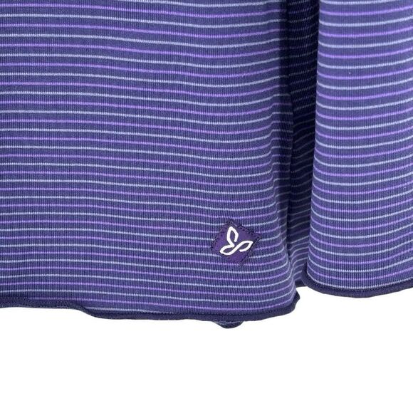 prAna Striped Perry Long Sleeve Hooded Pullover Top Purple Size Medium - Picture 6 of 7